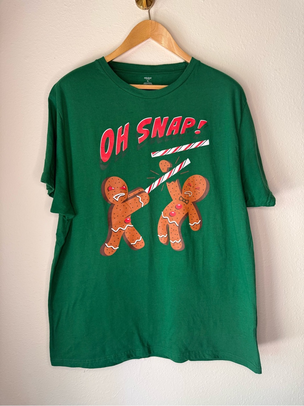 Holiday Time Oh Snap! Gingerbread Christmas Graphic T-Shirt size XL